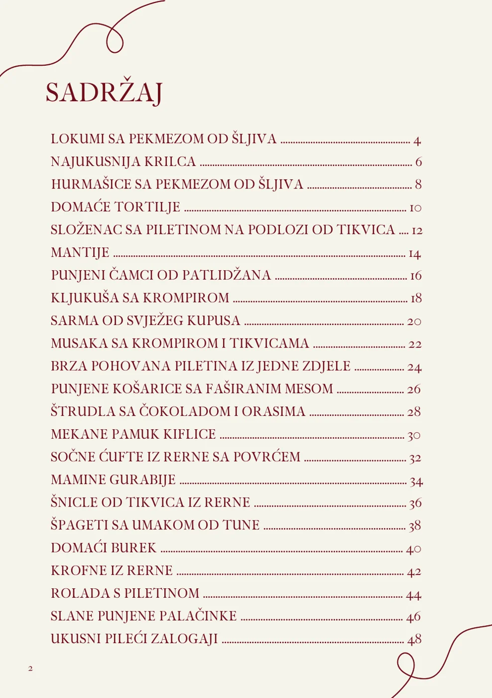 Sadržaj – prvi dio